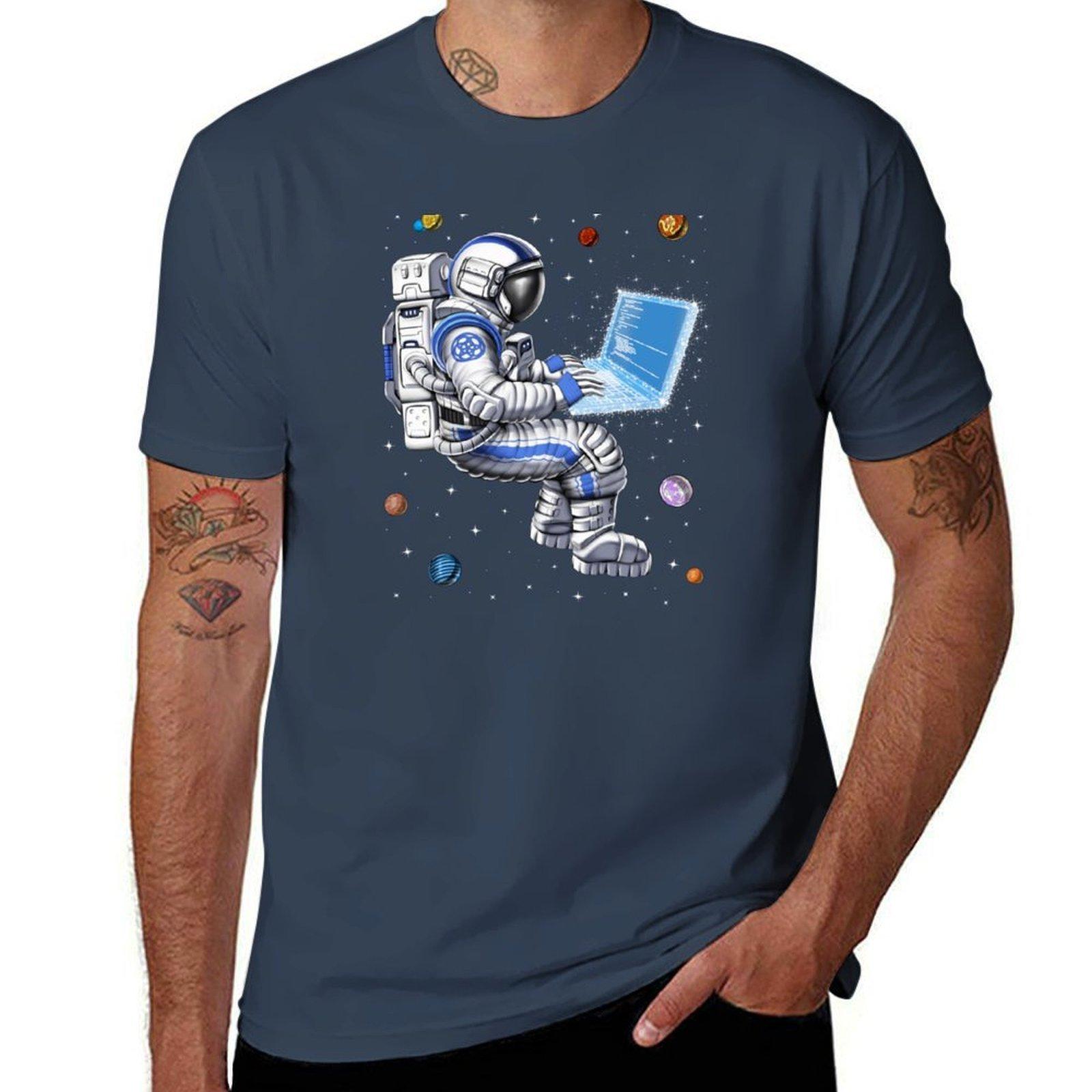 Space Astronaut Programmer Tshirt Relaxed Casual Short Sleeve Tee S