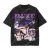 Chainsaw Man Washed Cotton T-Shirt,Anime Printed Casual Short Sleeve Tee, Fashion Streetwear Tops for Men Women Teens Daily Wear
