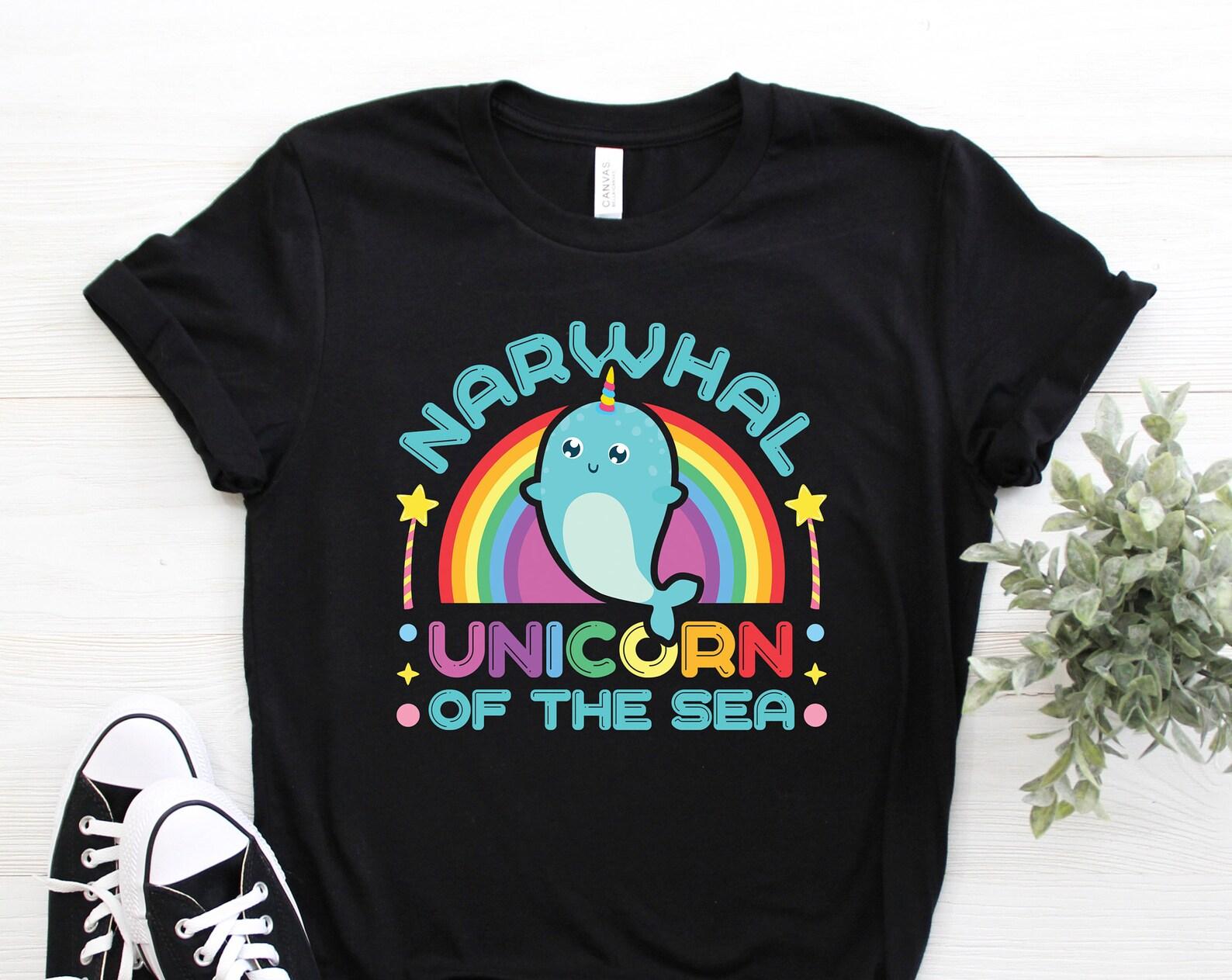Narwhal T-Shirt, Narwhal Gift, Narwhal TShirt, Unicorn Tee, Whale, Cute Narwhal, Narwhal Lover, Kids Girls Birthday Party, Save The Narwhals 150