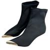 Metal pointed high-heeled elastic thin boots women's 2025 autumn new fashion versatile black temperament short boots stiletto