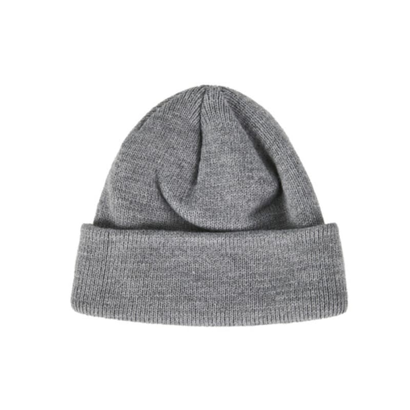 VARZAR Monogram Label Beanie Gray