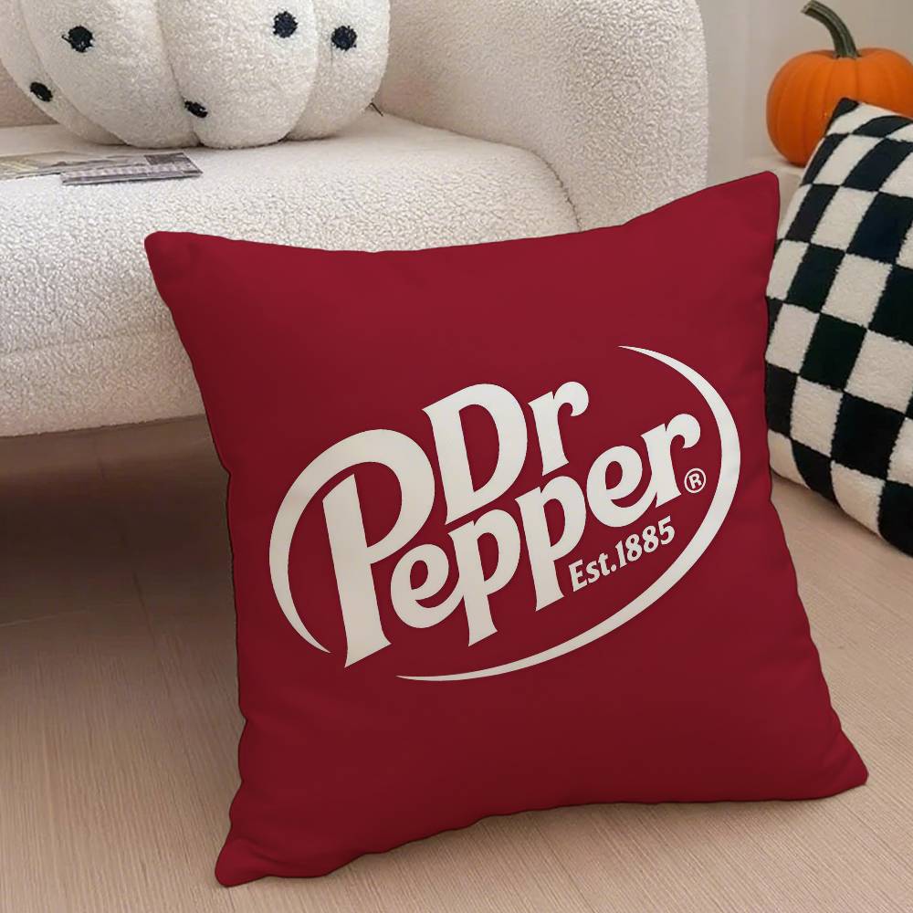 Fashion Hot D-Dr PepperS Pillow Case Anti-dustmite Pillowcase Invisible Zipper Silky Short Plush Sofa Cushion Cover