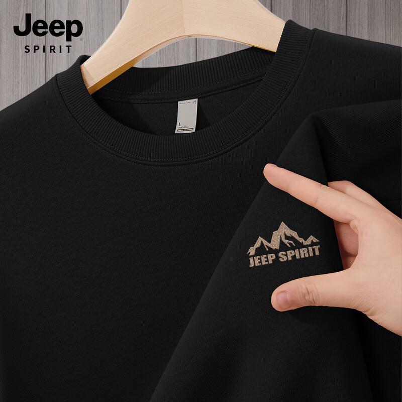 JEEP SPIRIT Men's 2025 Autumn/Spring Round Neck Loose Sweatshirt