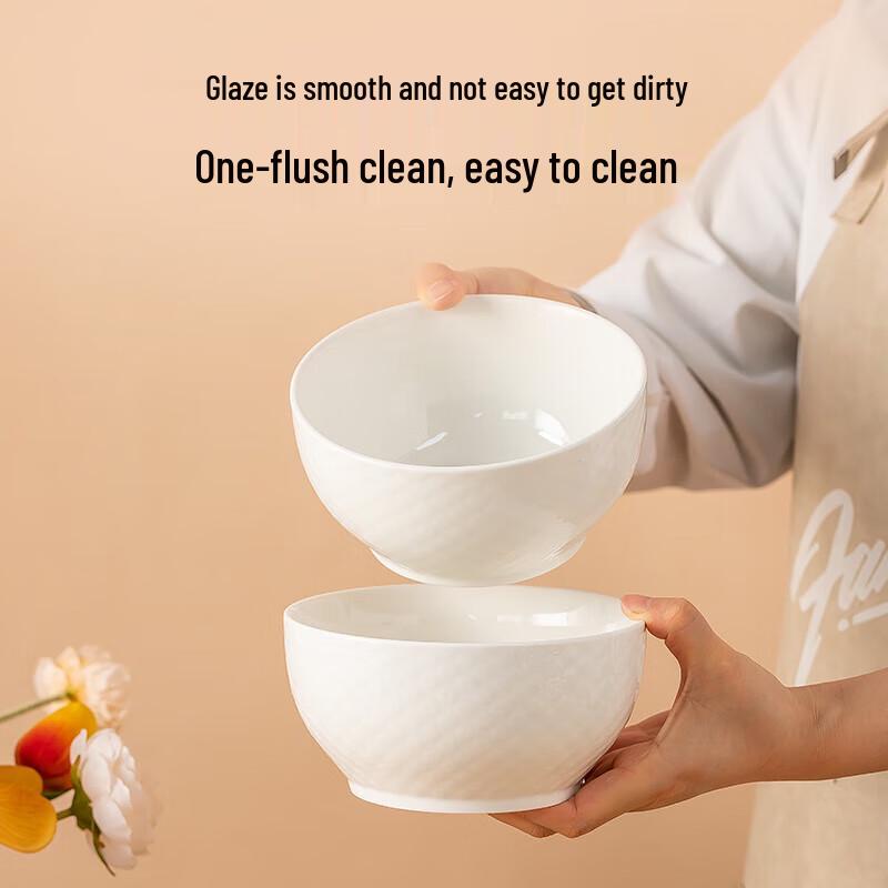 Yujia Minimalist Cream Waffle Ceramic Bowls