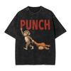 Men T Shirt Team Punch Monkey Washed T Shirts Hipster  Summer Tees Y2k Retro Pattern Cotton Tops Gift Idea