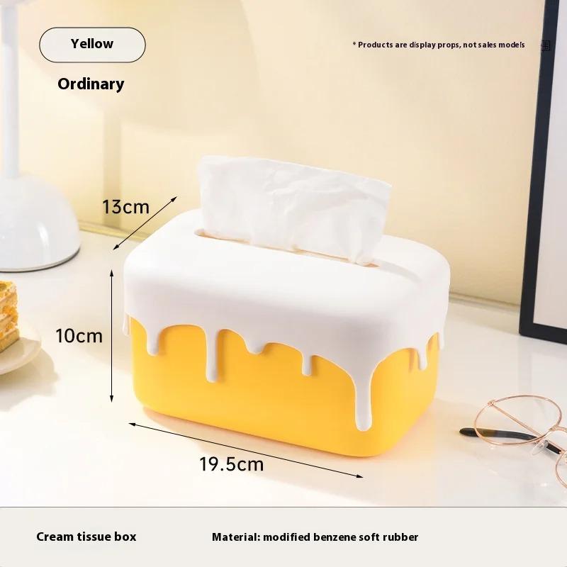 Portable Tissue Box Living Room Desktop Storage Paper Box Dopamine Creative Paper Towel Storage Box Household Daily Necessities