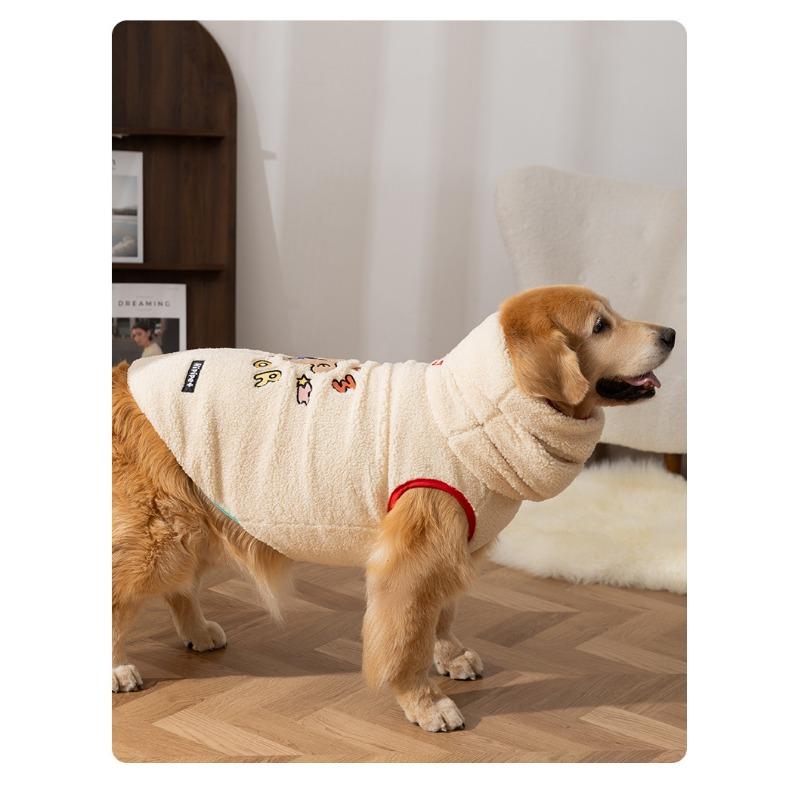 Warm Thickened Cartoon Applique Pet Vest For Golden Retriever Labrador Large Dogs