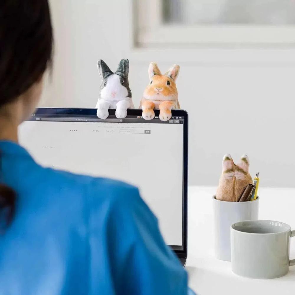 

with Tail Bunny Plush Purse Bag Coin Pouch Laptop Hanging Rabbit Doll Girls коричневий