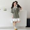 Girls' dress summer 2026 new children's striped summer dress, mid size children's half skirt, girls' T-shirt dress trend