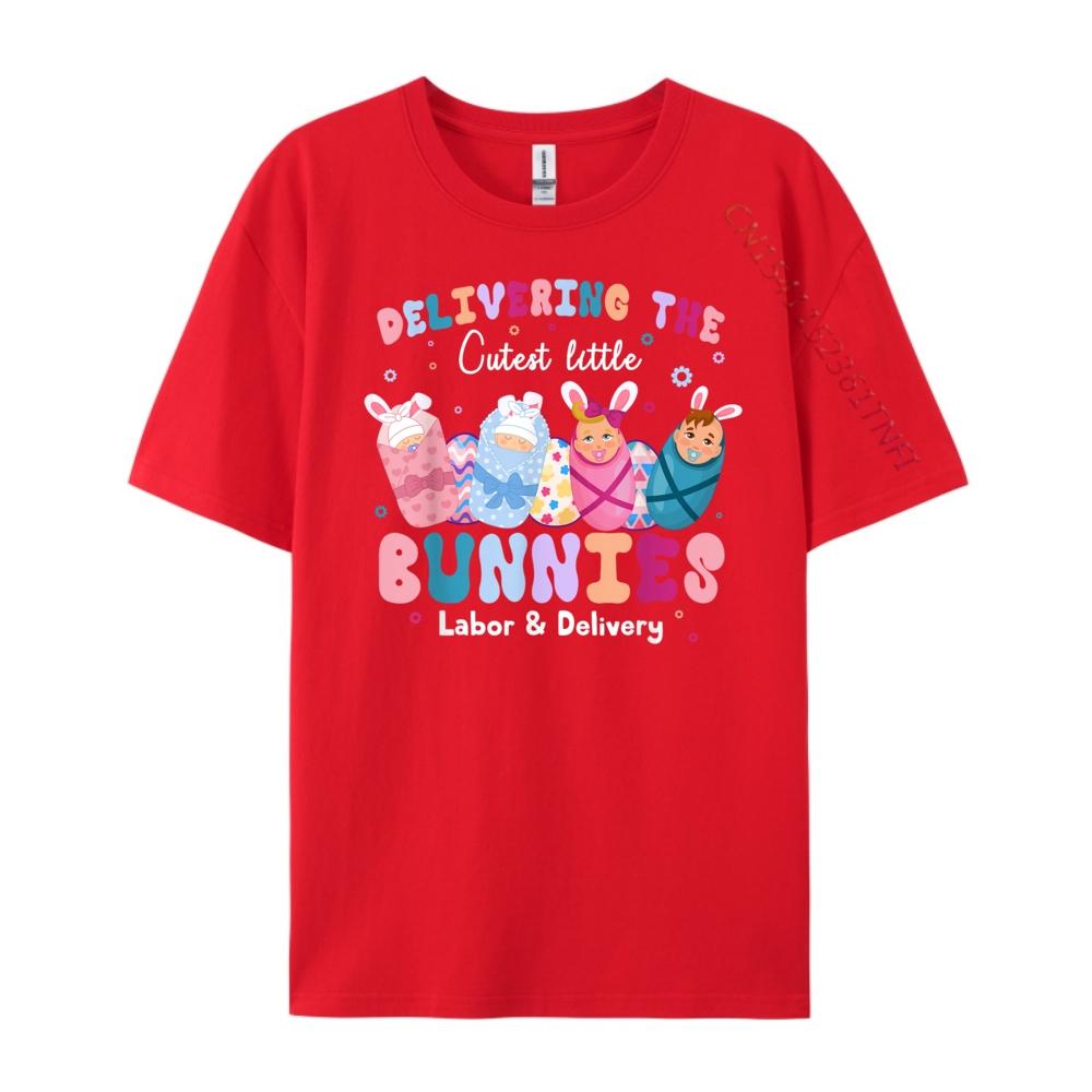 Delivering The Cutest Bunnies Labor Delivery Nurse Easter Graphic Shirts Men Clothes Valentines Day S