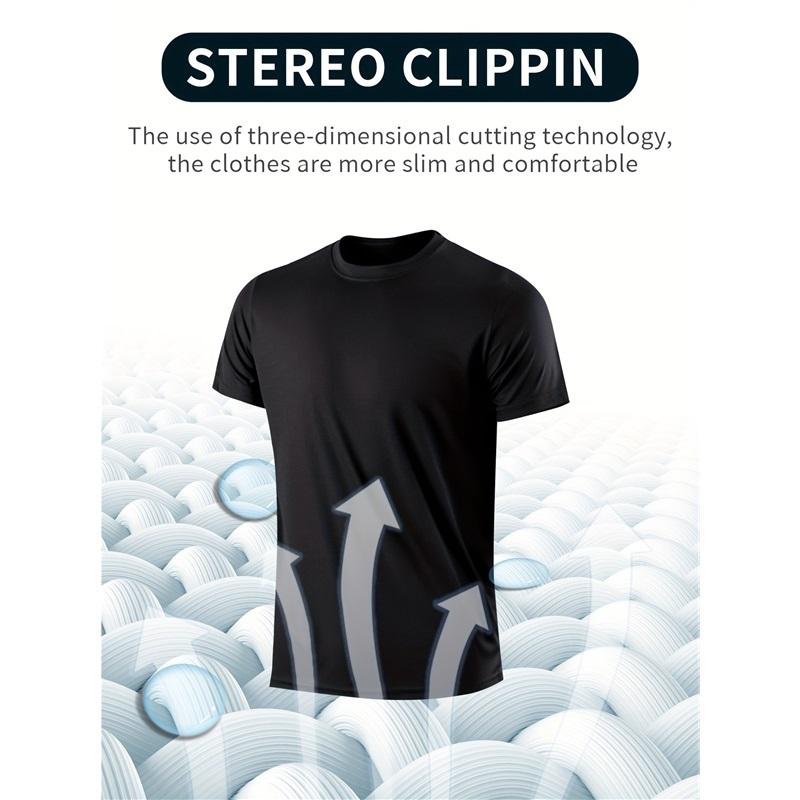 Herren Sommer Sport T-Shirt Eis Seide Locker Schnelltrocknend Fitness Kurzarm Übergröße Oberteil Lässig Kühl Atmungsaktiv Kurzarm
