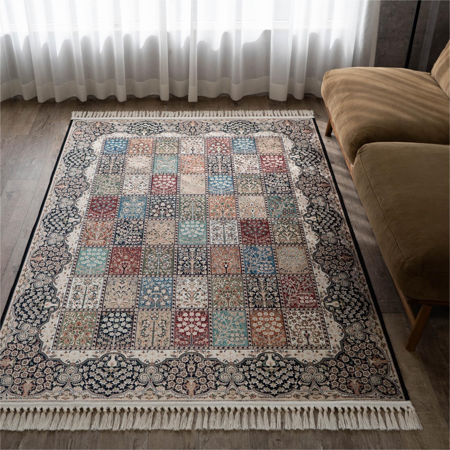 

Sayang Sayan Brix City Pattern Print Print Ковер 190 x 240 Черный моющийся