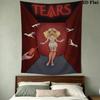 Sabrina Carpenter Pattern Wall Tapestry Aesthetic Wall Hanging Printed Fabric Blanket Decorative Tapestries for Bedroom Living Room Home Decor