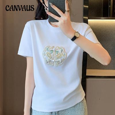 Summer Women's T-shirt Chinese Style Loose Short Sleeve Tops