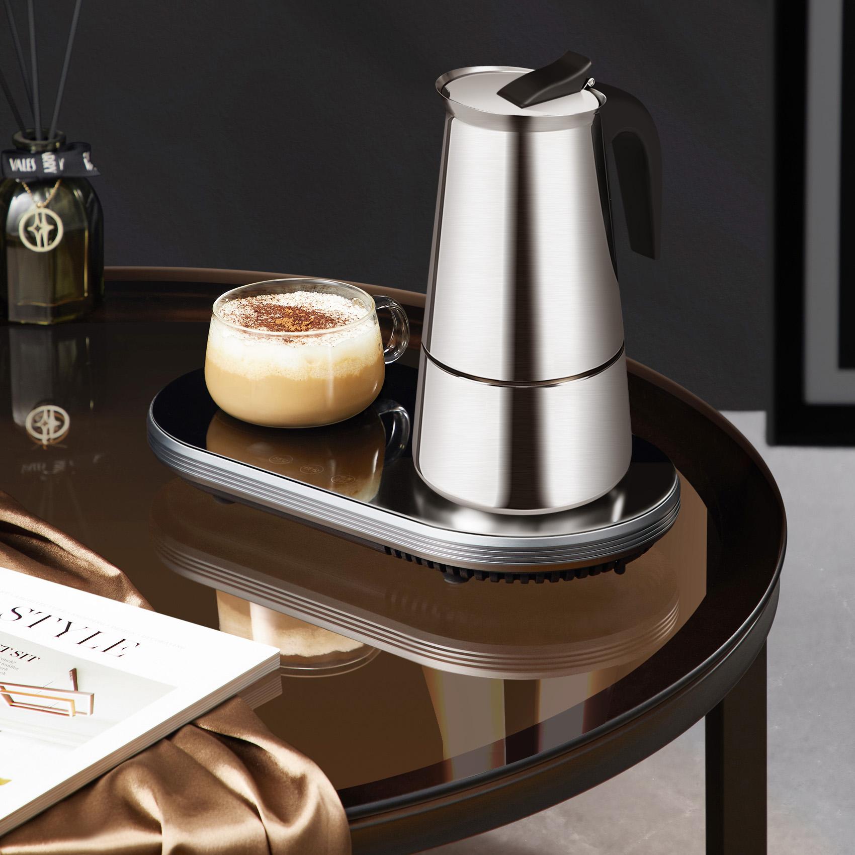 M-Modern-Moka Coffee Pot Espresso Latte Percolator Stove Coffee Maker Espresso Pot Italian Coffee Machine 100Ml Stainless Steel