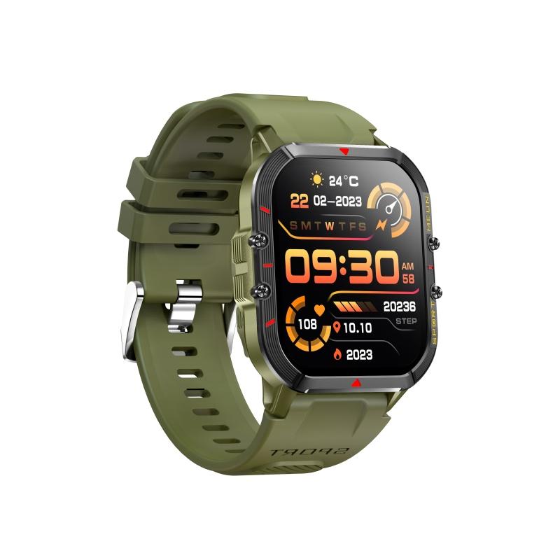 Rainbuvvy T21 Outdoor Smartwatch Dual-mode 1.96inch HD 240x282 BT5.2 Bluetooth Call 280mAh IP67 Waterproof Android Rugged Smart Bracelet