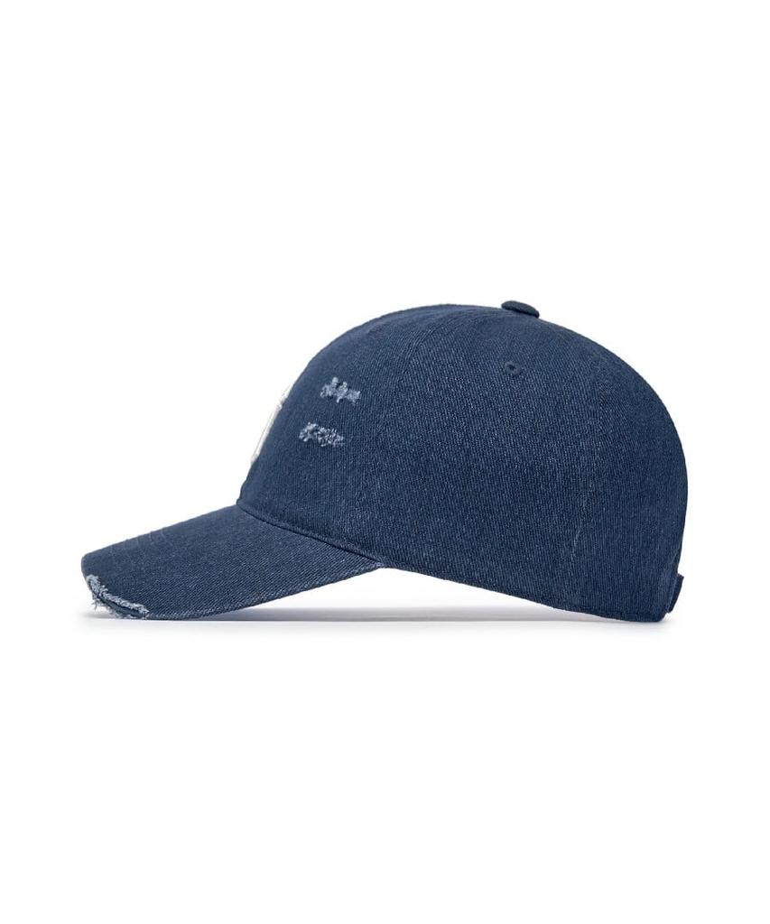 Emelbi Damaged Washed Unstructured Ball Cap Ny (Navy)
