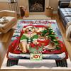 Golden Retriever & Cat Christmas Joy Scene Patterned Carpet, Non Slip Mat Suitable for Living Room and Bedroom Sofas