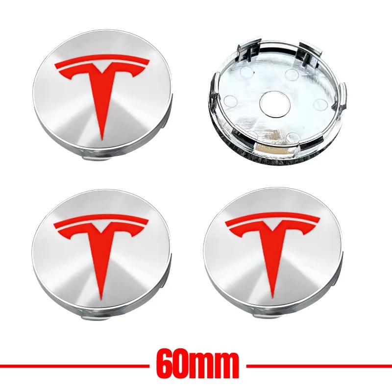 4pcs 60mm Tesla Hub Cap Center Cap Logo High Quality Sticker for Tesla Model 3 Y S X Personalized Car Sticker Car Accessories