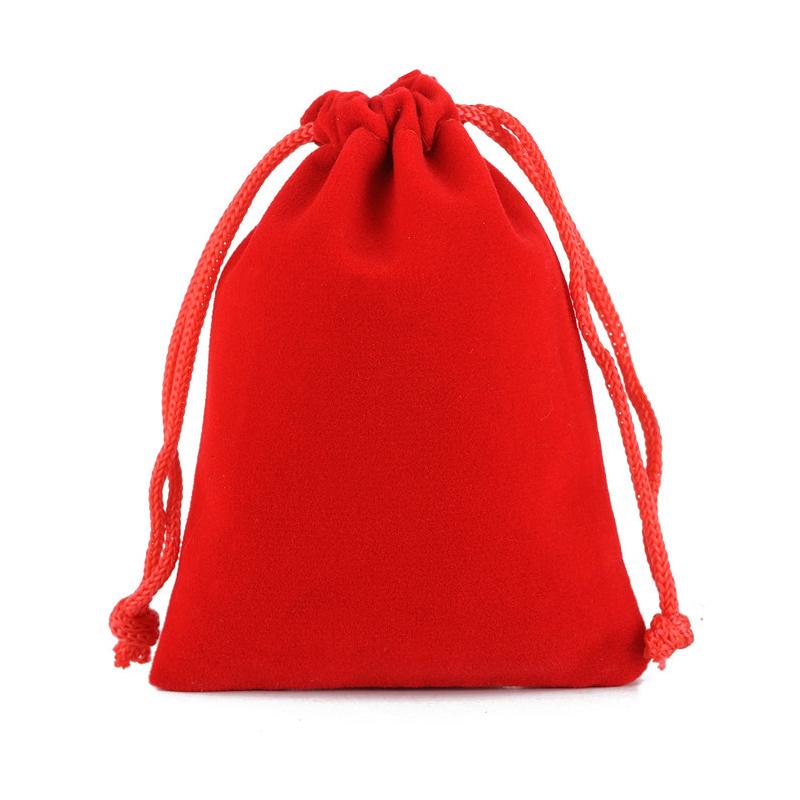 100Pcs/Lot Drawstring Velvet Sachet 5x7/7x9/9x12/10x15cm Pouches Small Size Jewelry Gift Display Packing Bags Can Customized