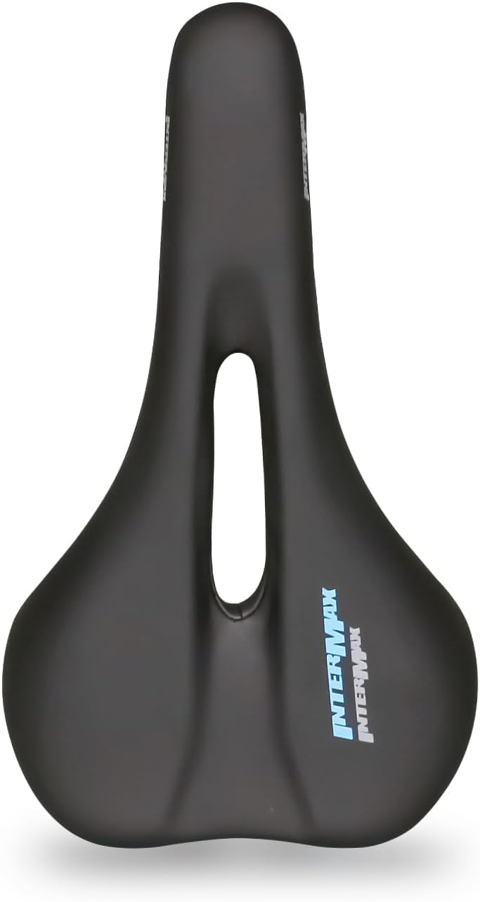 INTERMAX THE SADDLE Bicycle Road Bike Sports Saddle Customization - Saddle, Chromoly, Comfort, Wide, Perforated, [Well-Balanced Saddle], Saddle, чёрный