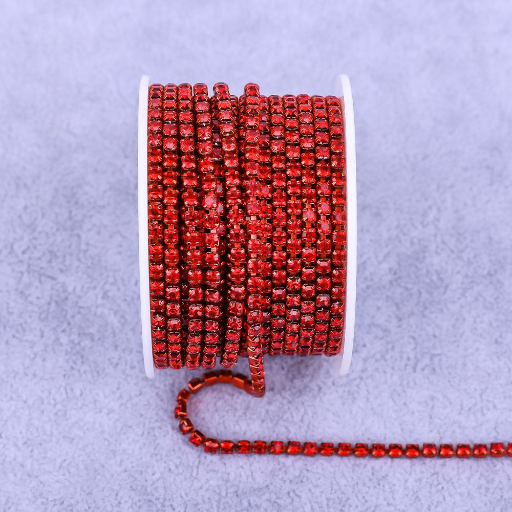 Electrophoresis Bottom Rhinestone Chain Colored Crystal Chain Diy Mobile Phone Case Claw Diamond Chain Jewelry Clothing Wedding Accessories