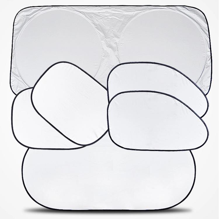 Silver-Coated Car Sunshade Set: 6-Piece Window & Windshield Sun Blocker