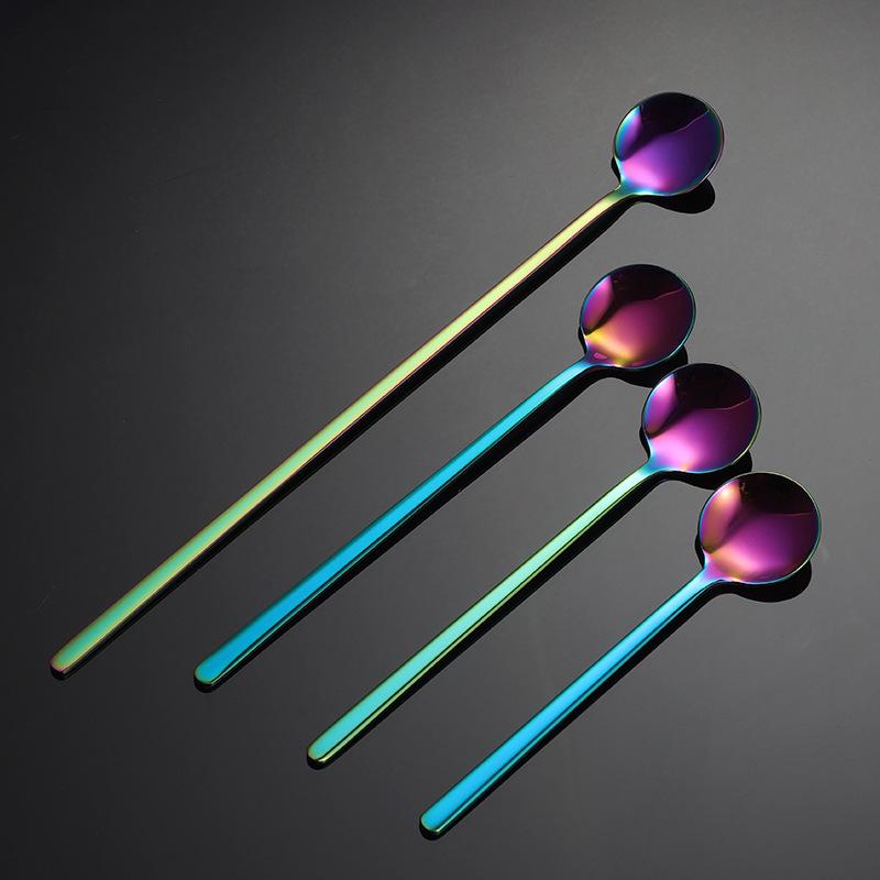 304 Stainless Steel Long Handle Spoon for Coffee, Ice, and Seasoning - Japanese & Korean Style