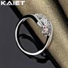 925 Silver Three Flower Crystals Adjustable Ring Accessories For Women Jewelry