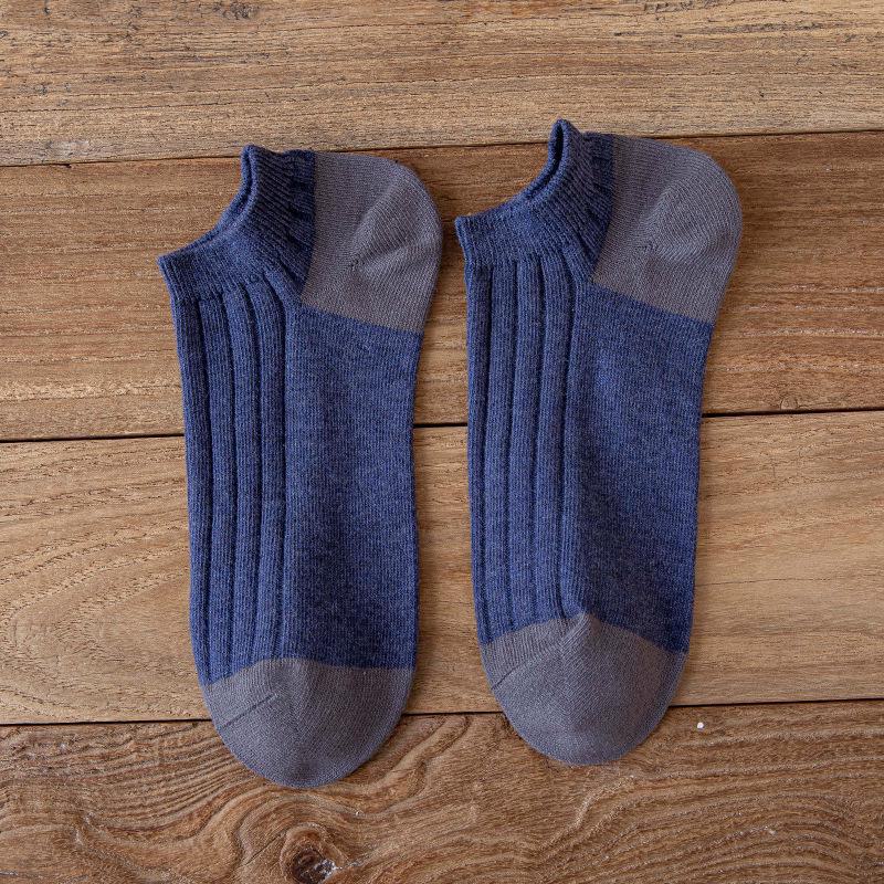 

Men s Combed Cotton Boat Socks - Anti-Drop Heel, Sweat-Absorbent, Deodorant, Anti-Pilling Casual Socks One Size Темно-синій