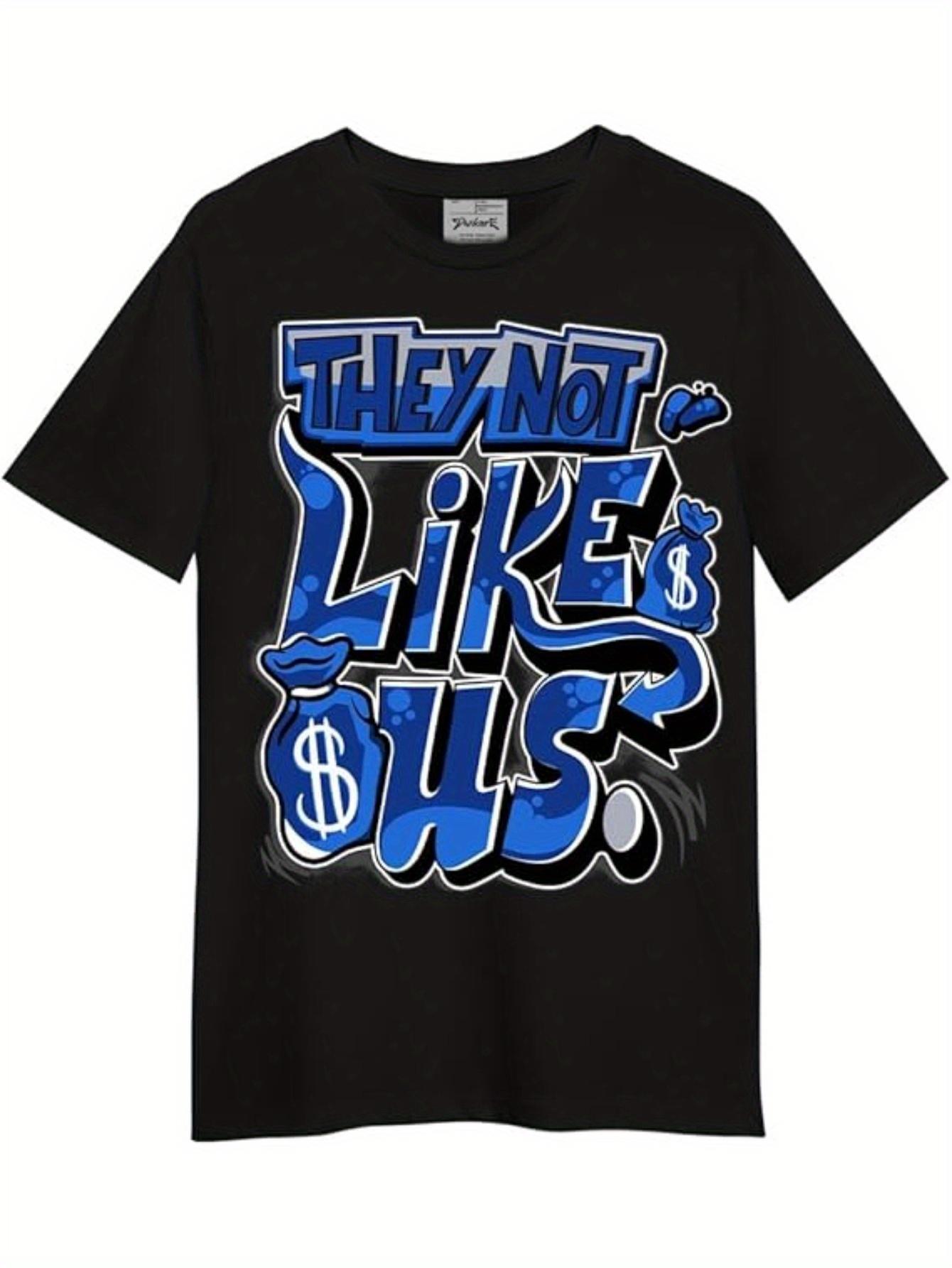 

Мужская 100% графическая футболка с ярким граффити-принтом They Don t Like Us - Повседневная уличная одежда, стандартный крой, футболка с круглым вырезом XXXXXL чёрный