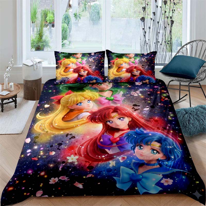 Nuovo Set Biancheria da Letto Deluxe a Tre Pezzi del Cartone Animato Sailor Moon 2026, Include Biancheria da Letto Matrimoniale e King Size, Regalo Perfetto per le Feste