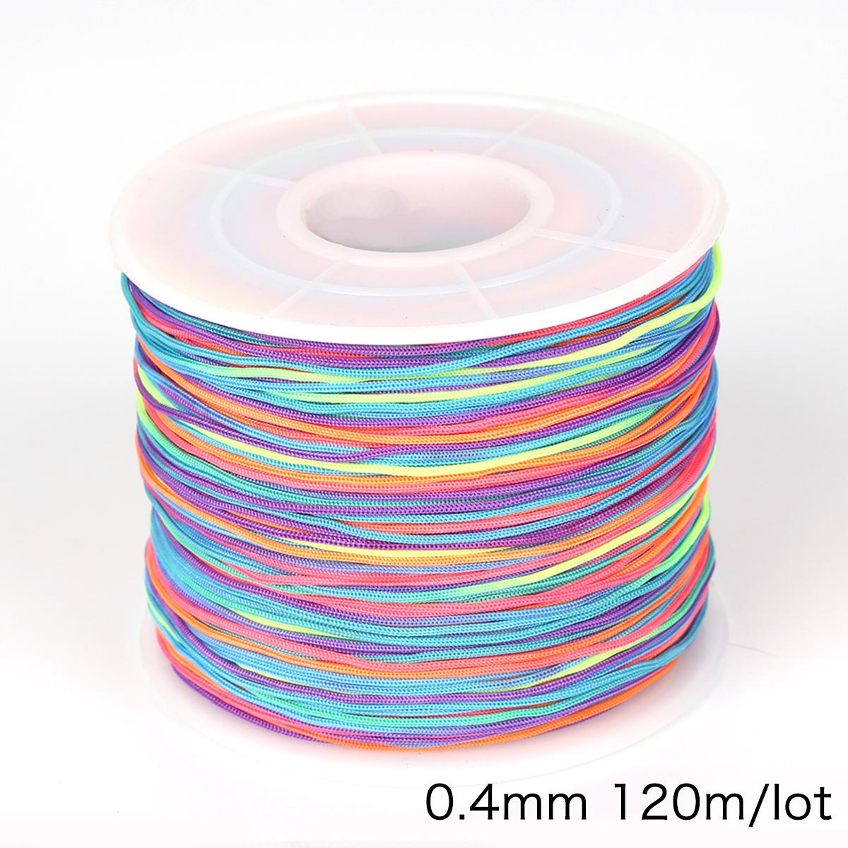 

45/120 метров Хлопковый шнур Нейлоновый шнур Нить Веревка DIY Бисероплетение Плетеный браслет Изготовление ювелирных изделий 0.6mm 120M разноцветный
