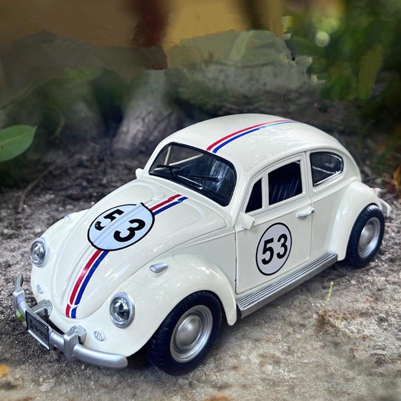 1:18 Beetle Alloy Classic Car Model Diecasts Metal Vehicles Car Model High Simulation Sound Light Collection Childrens Toys Gift