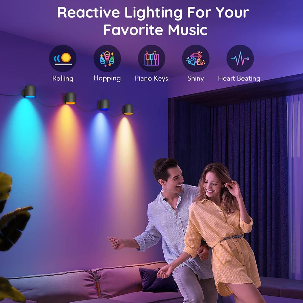 

BLX-01 4Pack RGBIC LED Light Smart Wall Sconces Music Sync Home Decor Tuya WiFi Wall Lights Work with Alexa US Plug
