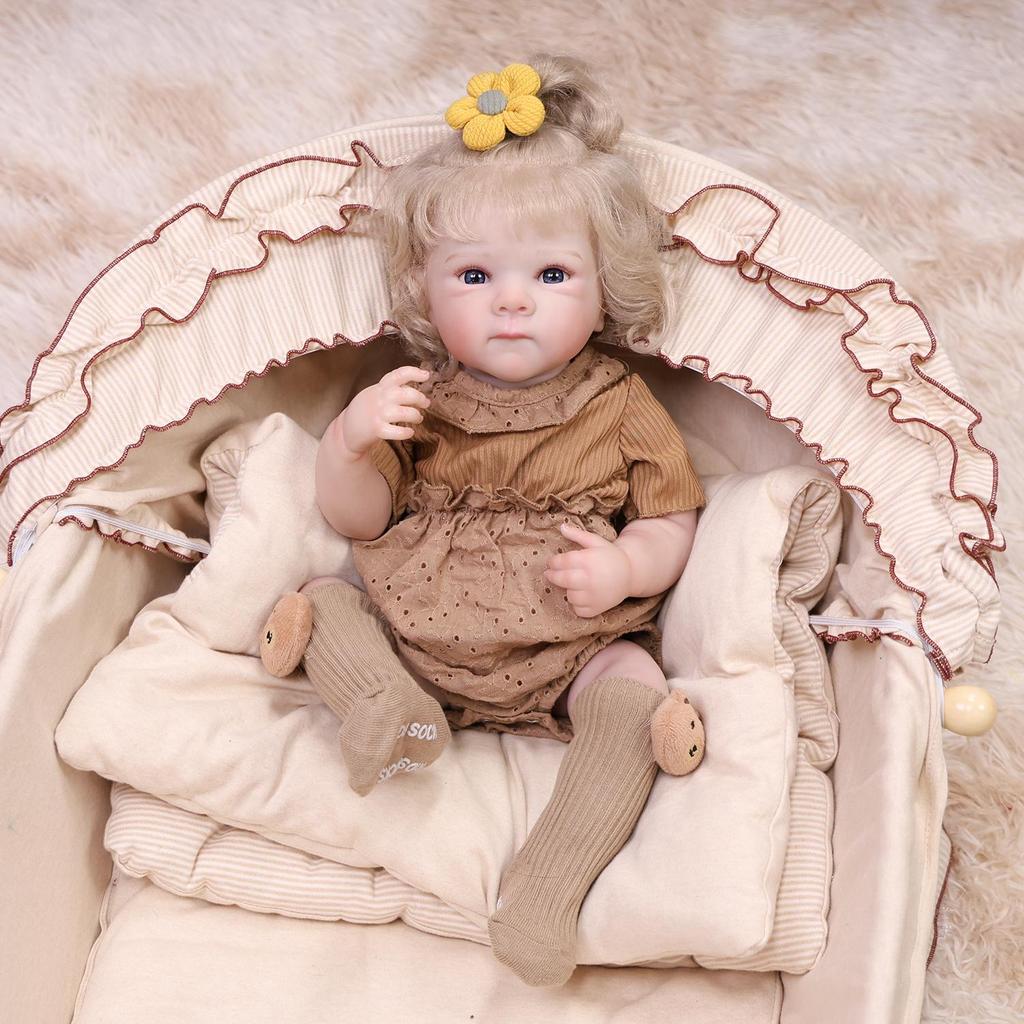 KEIUMI 18 Inch Reborn Baby Doll Full Silicone Vinyl Realistic Skin Like Newborn Girl Toy Children Birthday Gift