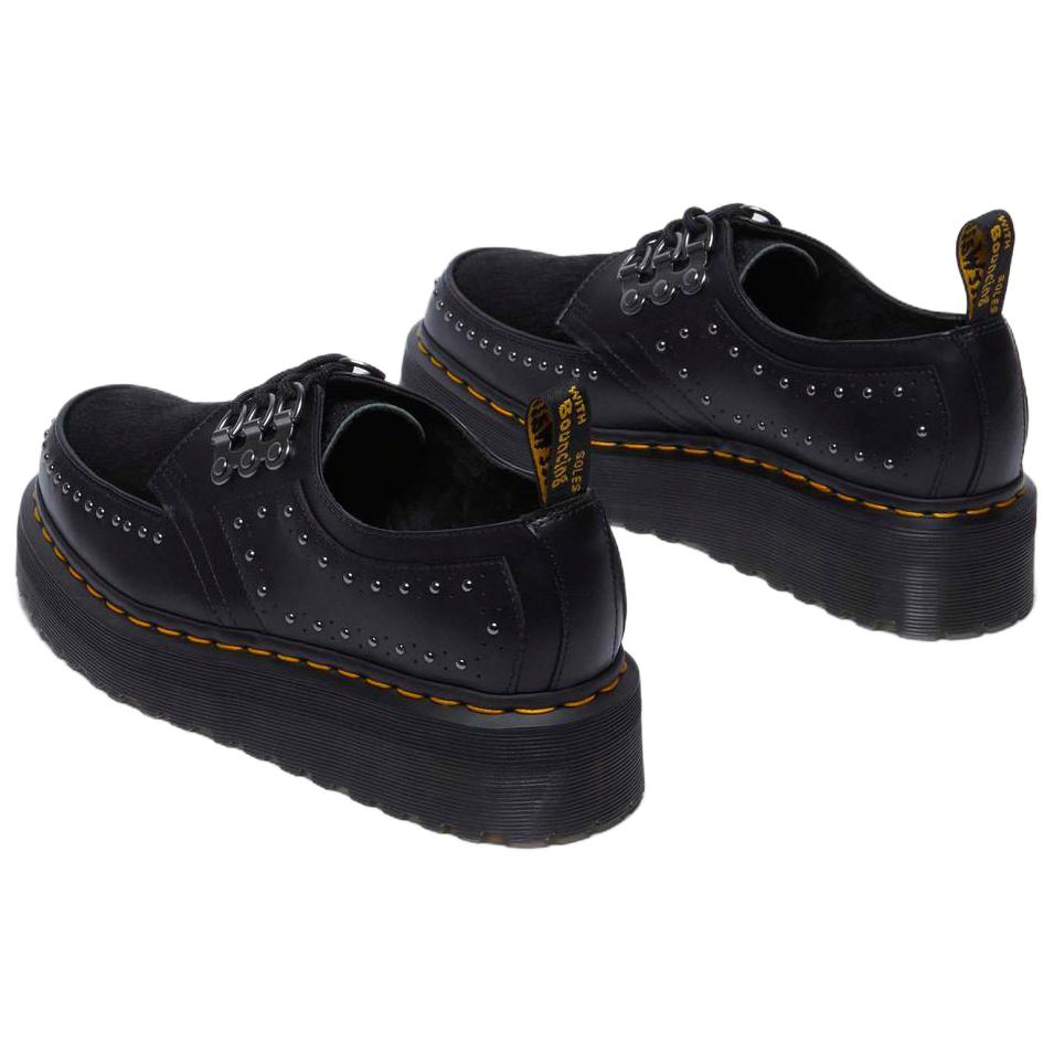 Dr. Martens Leather Comfortable Lace-Up Low-Top Casual Shoes Unisex Casual Shoes Black 32088001