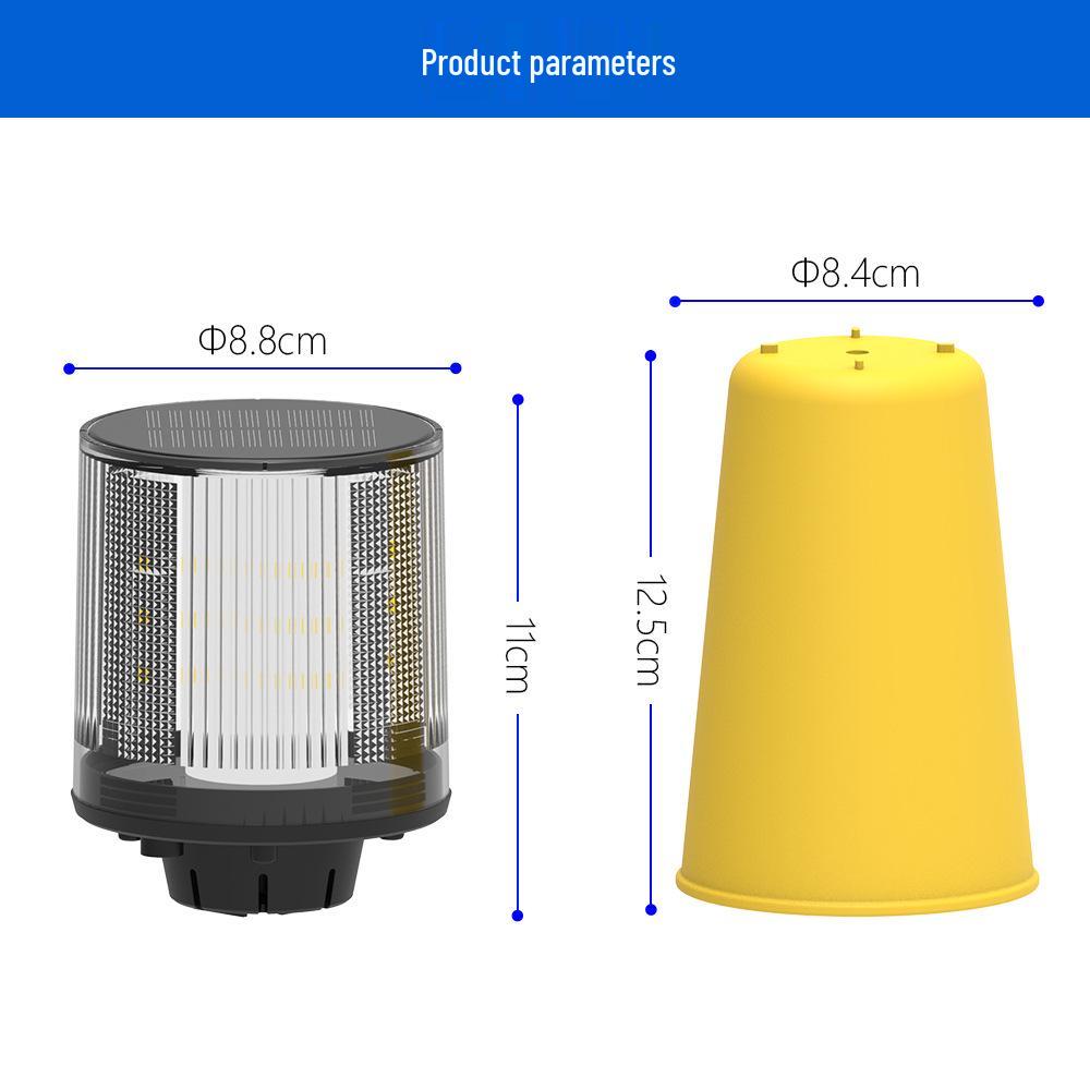 Solar Traffic Signal: Red/Blue Flashing Light with Alarm Sound