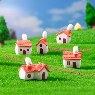 Micro-landscape Red-tiled ChimneysSmall Houses Garden Landscaping Decorations Accessories Miniature Small Ornaments