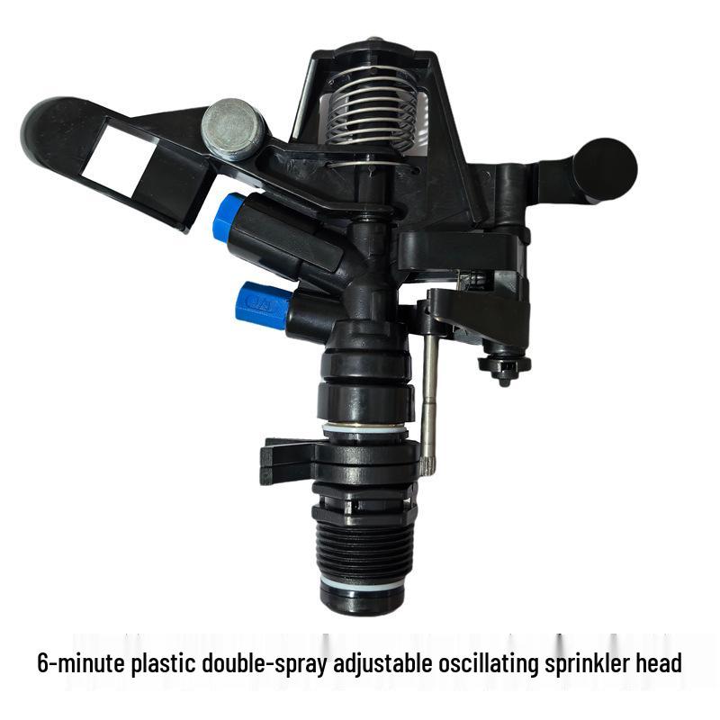 6-Minute Adjustable Dual-Spray Oscillating Sprinkler Head for Garden Irrigation