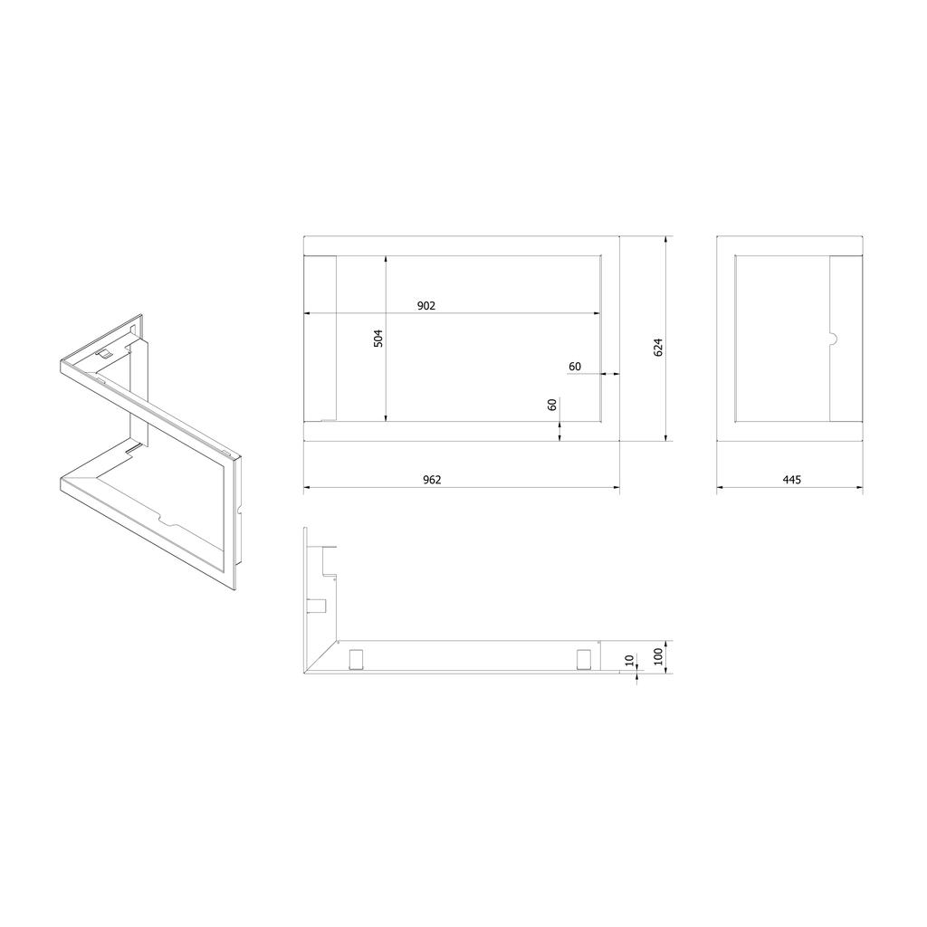 Frame for LUCY 14 L insert, flange width 60mm