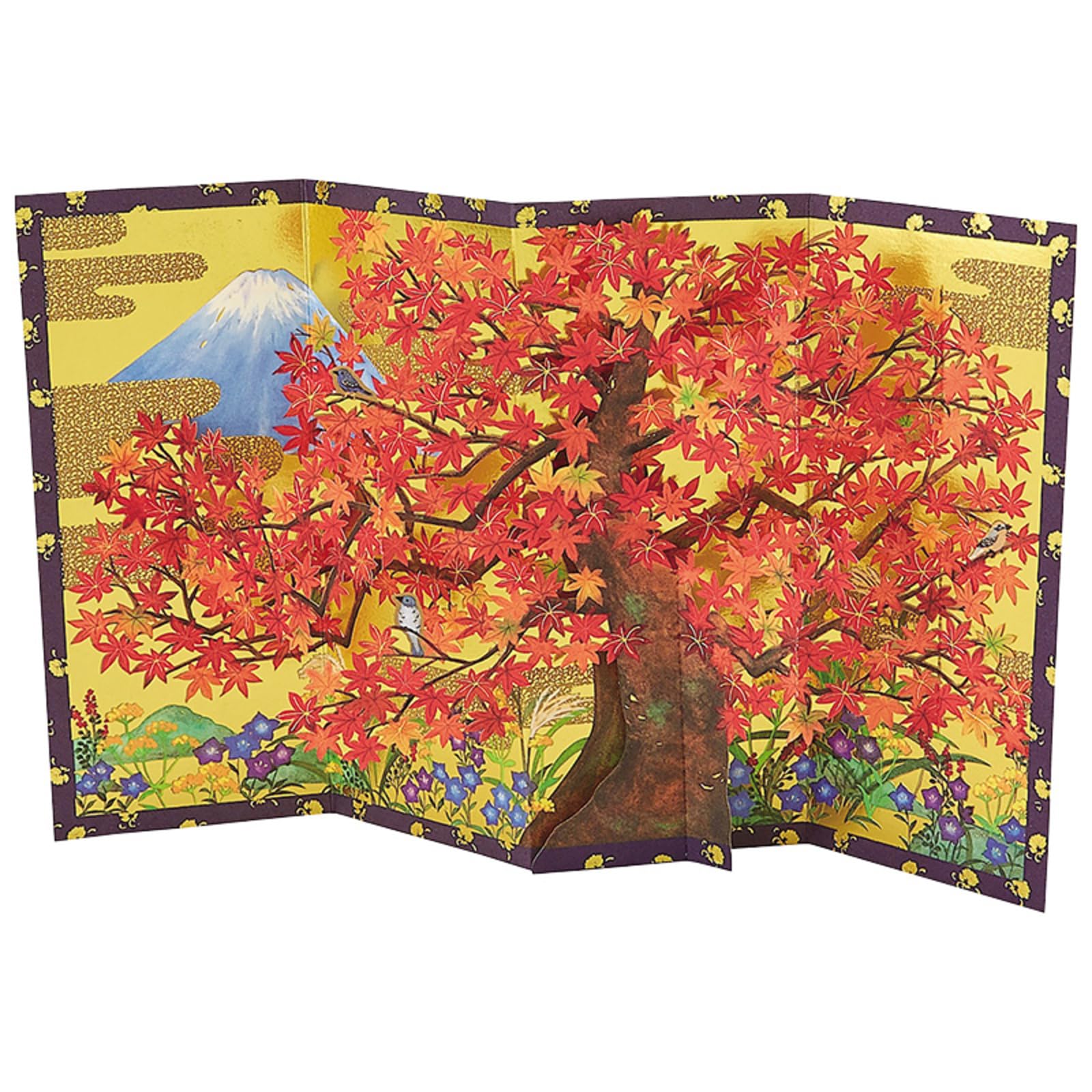 

Sanrio Message Autumn Leaves Folding Greeting Ships JAU SANRIO 013129 Card, Screen, Card, Overseas, 20-3,