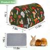 Cozy Washable Guinea Pig Tunnel House with Curtains Breathable Hamster Hideout Soft with Cushion Small Pets Bed Chinchilla