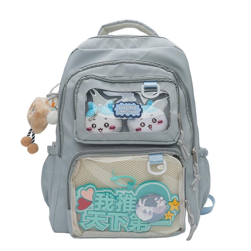 Large Capacity Backpack 2025 New College Style Schoolbag Girl Versatile Transparent Pain Bag Student Class Schoolbag