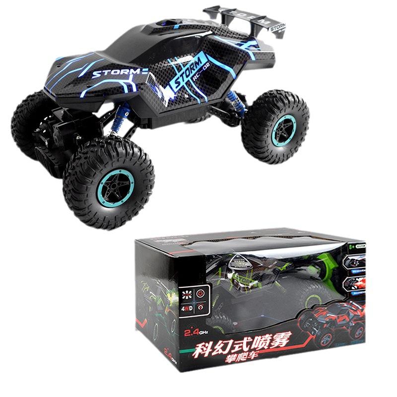 Remote Control Spray Off-road Vehicle 2.4G Four-wheel Drive Climbing Car Competitive Racing Light Charging Toy Remote Control Car