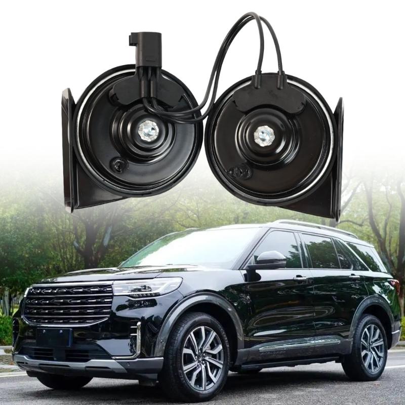 2PCS Direct Replacement Heavy Duty Auto Horns Single Plug Connection Easy Install Enhancing Sound Output  For Vehicle