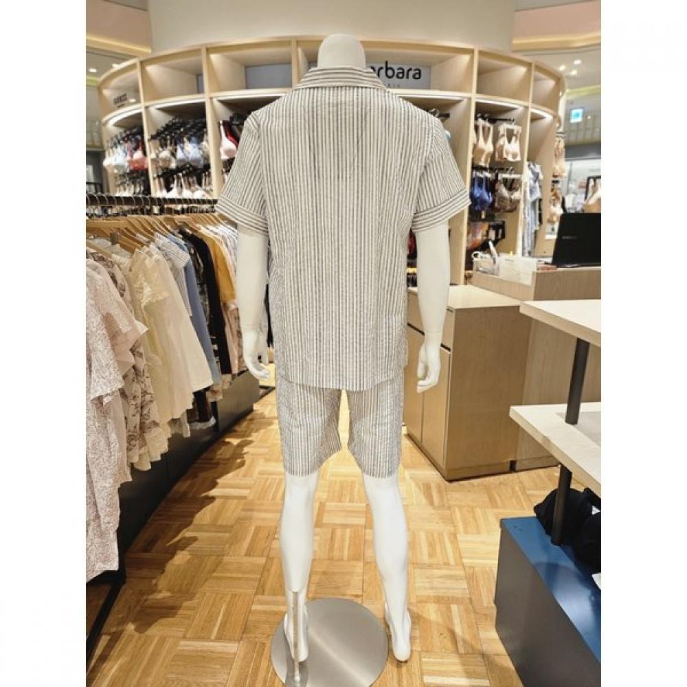 Barbara Men S Short Sleeve Gray Stripe Pajama amp4603S