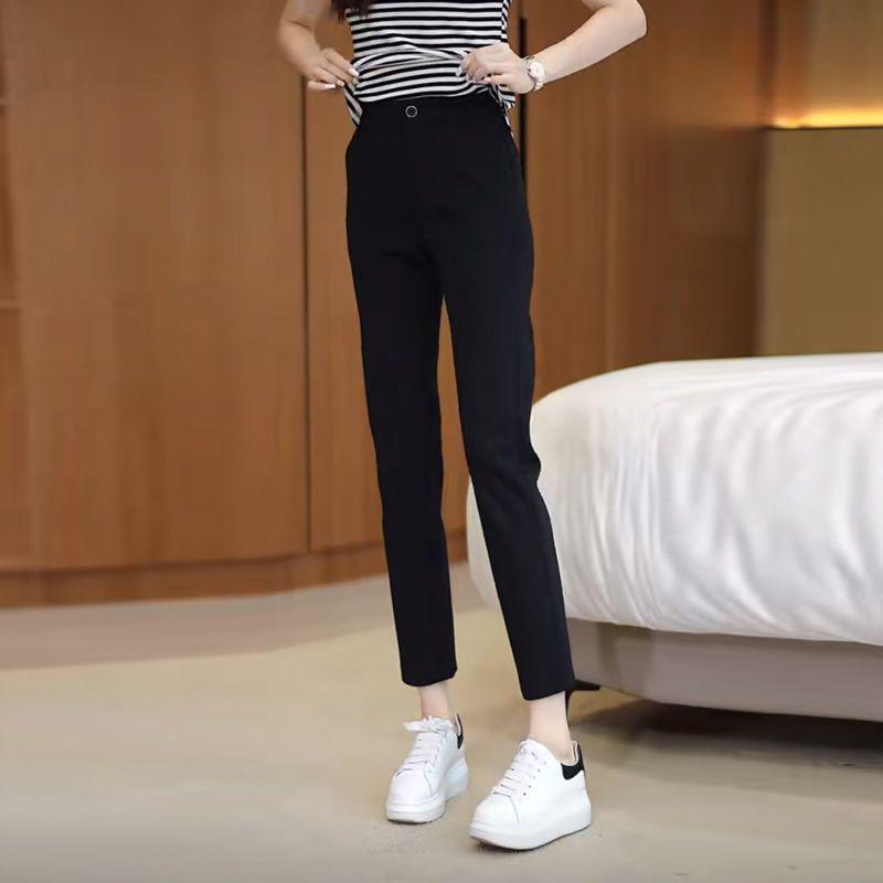 

Summer High-Waist Petite Cigarette Pants - Thin, Elastic, Casual Suit Style M (95-105 jin)