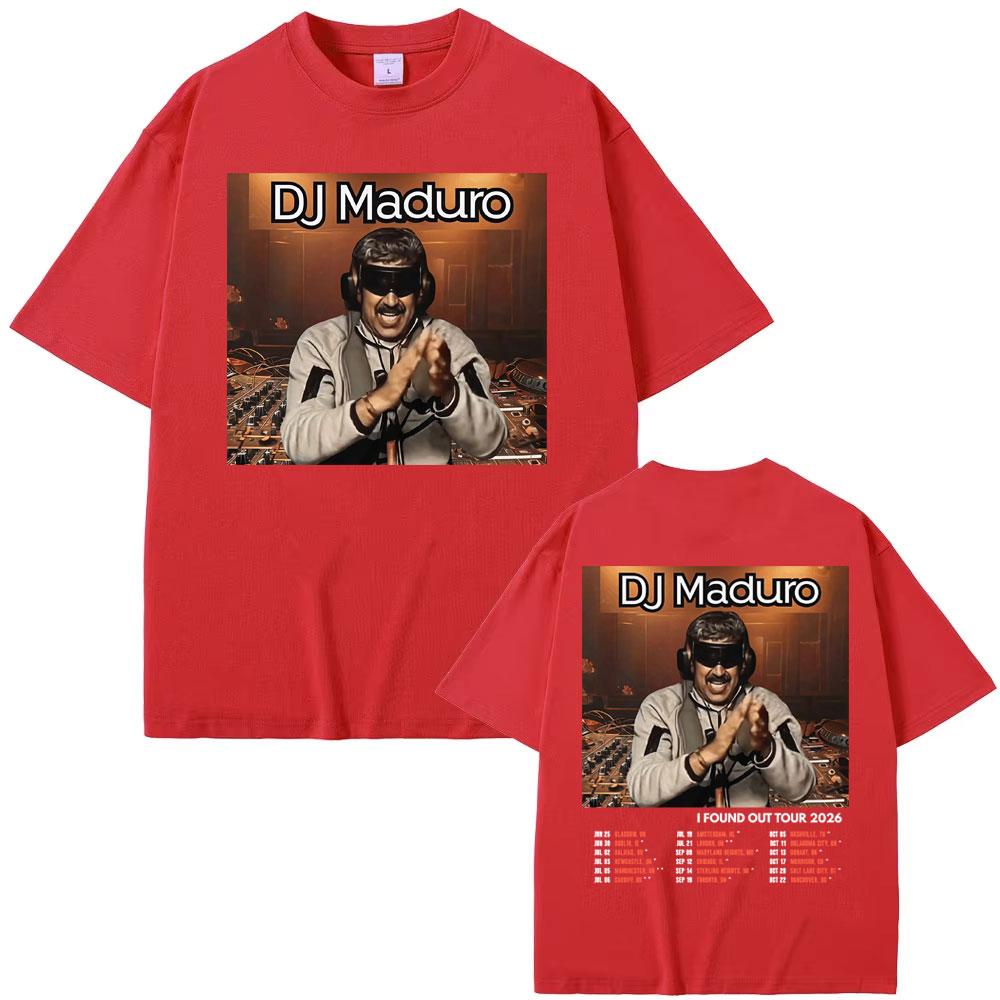 

DJ Maduro I Found Out Tour 2026 Venezuela T Shirts Men Women Vintage Hip Hop High Street Tshirt Oversized Casual Cotton T Shirt 2XL