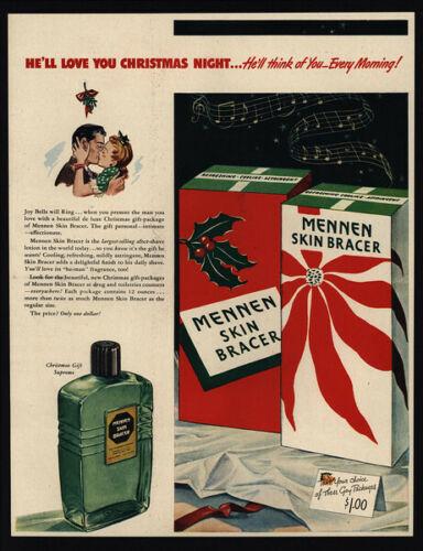 1945 MENNEN Skin Bracer После бритья Рождественский подарок Арт-жестяная табличка Эпоха Второй мировой войны 20x30cm(7.8x11.8inch)